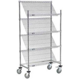 Nexel Slant Wire Shelving Suture Cart, 4 Shelves, 36"W x 24"L x 69"H