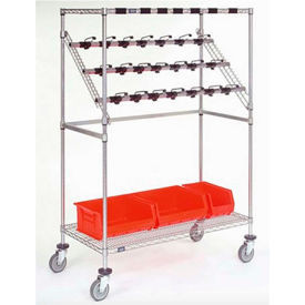 Nexel Chrome Catheter Procedure Cart, 5" Swivel Casters, 24"L x 60"W x 68"H