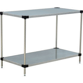 Nexel 2 Shelf, Galvanized Steel Solid Shelving Unit, Starter, 48"W x 24"D x 34"H