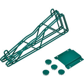 Nexel Poly-Green, Fixed Double Shelf Wall Mount Bracket, 14"D