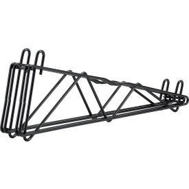 Nexel Black Epoxy, Fixed Double Shelf Wall Mount Bracket, 21"D