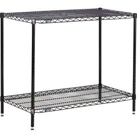 Nexel 2 Shelf, Black Epoxy Wire Shelving Unit, Starter, 36"W x 14"D x 34"H