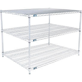 Nexel 3 Shelf, Chrome Wire Shelving Unit, Starter, 48"W x 30"D x 34"H