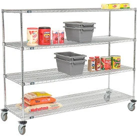 Nexel E-Z Adjust Wire Shelf Truck w/Brakes, 1200 lb. Capacity, 72"L x 24"W x 69"H