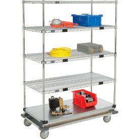 Nexel Open Sided Wire Stock Picker Truck w/5 Shelves, 1000 lb. Capacity, 48"L x 24"W x 69"H