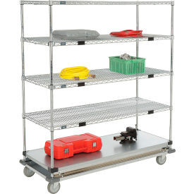 Nexel Open Sided Wire Stock Picker Truck w/5 Shelves, 1000 lb. Capacity, 60"L x 24"W x 69"H