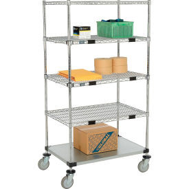 Nexel Open Sided Wire Stock Picker Truck w/6 Shelves, 800 lb. Capacity, 36"L x 24"W x 69"H
