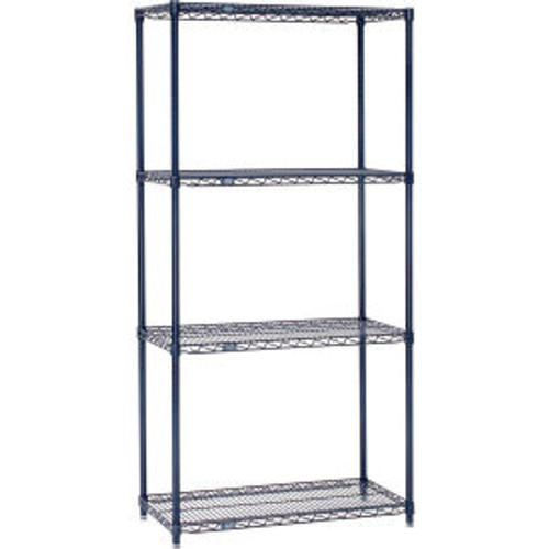 Nexel Nexelon, 4 Tier, Wire Shelving Starter Unit, 42"W x 18"D x 63"H