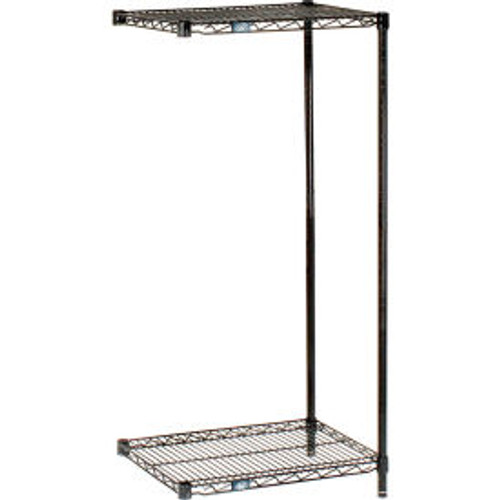 Nexel Black Epoxy, 2 Tier, Wire Shelving Add-On Unit, 72"W x 18"D x 34"H