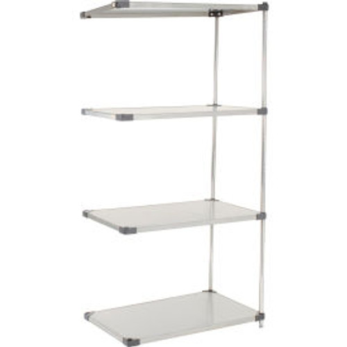 Nexel Solid Stainless Steel, 4 Tier, Add-On Unit, 36"W x 24"D x 74"H