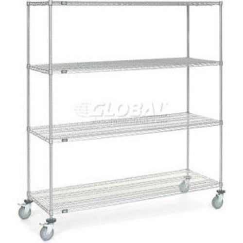 Nexel Chrome ESD Wire Shelf Truck w/4 Shelves, 48"L x 30"W x 60"H