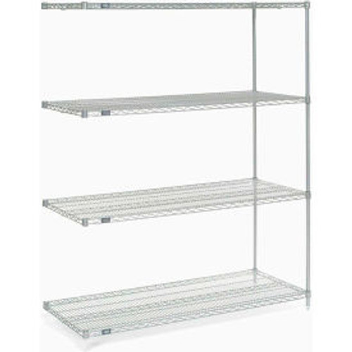 Nexel Poly-Z-Brite, 5 Tier, Wire Shelving Add-On Unit, 54"W x 24"D x 74"H