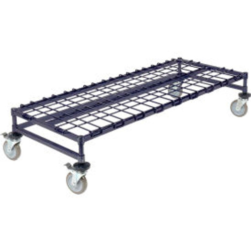 Nexel Poly-Z-Brite Mobile Dunnage Rack 48"W X 24"D - 4 Swivel Casters, 2 W/Brakes