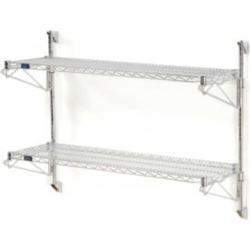 Nexel Chrome Wall Mount Wire Shelving 72"W x 14"D x 34"H 2 - Shelf Starter