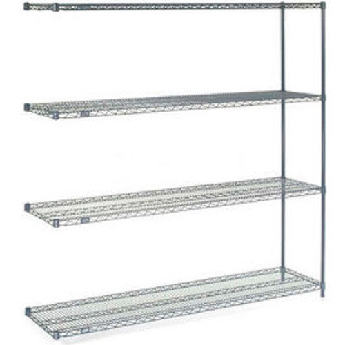 Nexel Nexelon, 5 Tier, Wire Shelving Add-On Unit, 60"W x 24"D x 63"H