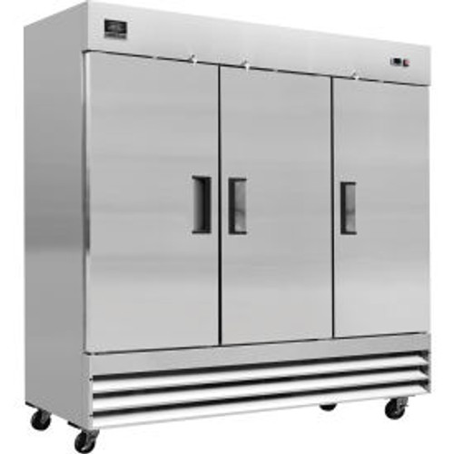Nexel Reach In Freezer, 3 Solid Doors, 72 Cu. Ft., Stainless Steel