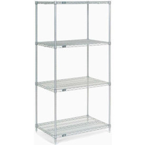 Nexel Chrome, 5 Tier, Wire Shelving Starter Unit, 24"W x 21"D x 74"H