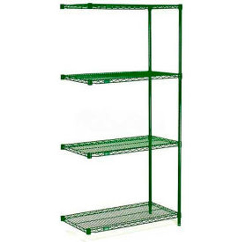 Nexel Poly-Green, 5 Tier, Wire Shelving Add-On Unit 48"W x 24"D x 86"H