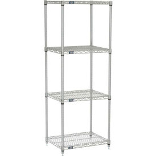 Nexel, Nexelate, Silver Epoxy, 5 Tier, Wire Shelving Starter Unit, 24"W x 18"D x 63"H