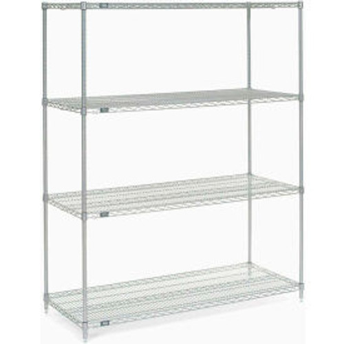 Nexel Chrome, 5 Tier, Wire Shelving Starter Unit, 60"W x 21"D x 74"H