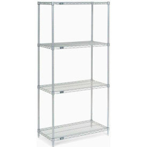 Nexel Poly-Z-Brite, 5 Tier, Wire Shelving Starter Unit, 42"W x 21"D x 86"H