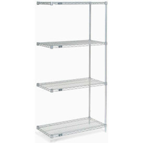 Nexel Poly-Z-Brite, 5 Tier, Wire Shelving Add-On Unit, 36"W x 21"D x 86"H