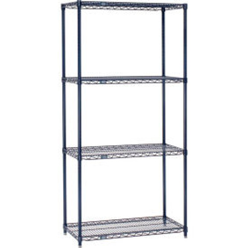 Nexel Nexelon, 5 Tier, Wire Shelving Starter Unit, 48"W x 18"D x 63"H