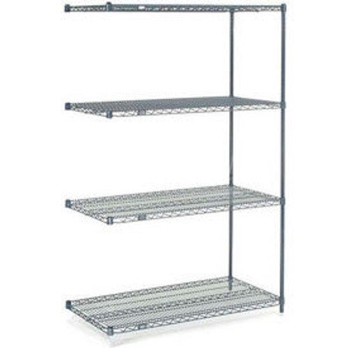 Nexel Nexelon, 5 Tier, Wire Shelving Add-On Unit, 42"W x 21"D x 86"H