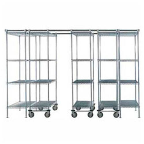 Nexel Space-Trac 5 Unit Storage Shelving, Poly-Z-Brite, 72"W x 24"D x 86"H - 14 ft