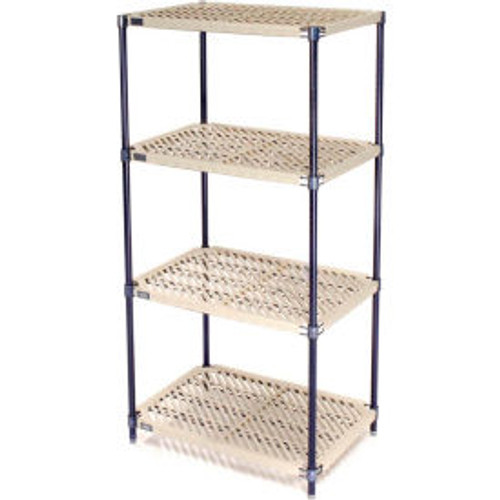 Nexel, Nexelite, 5 Tier, Vented Plastic Mat Shelving Unit, 30"W x 18"D x 74"H