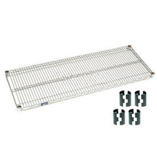 Nexelate Silver Epoxy Wire Shelf 48 x 24 with Clips