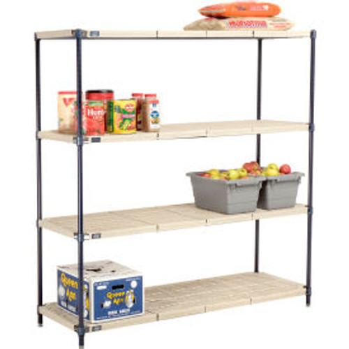 Nexel, Nexelite, 4 Tier, Vented Plastic Mat Shelving Unit, 60"W x 21"D x 63"H