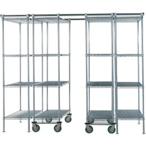 Nexel Space-Trac 4 Unit Storage Shelving, Chrome, 36"W x 24"D x 86"H - 12 ft