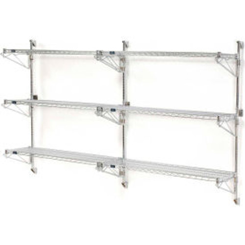 Nexel Chrome Wall Mount Wire Shelving 48"W x 18"D x 54"H 3 - Shelf Add-On