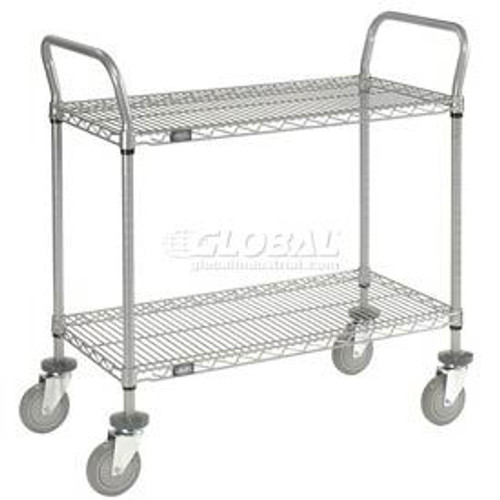 Nexel Utility Cart w/2 Shelves & Poly Casters, 1200 lb. Capacity, 36"L x 18"W x 39"H