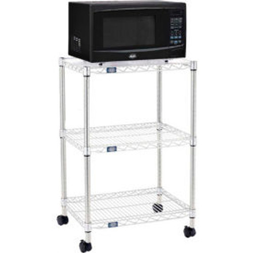 Nexel Poly-Z-Brite 3-Tier Microwave Station Cart Kit,  24"L x 18"W x 36"H