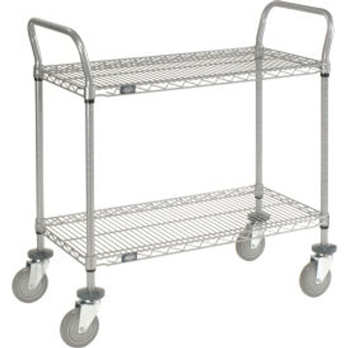 Nexel Utility Cart w/2 Shelves & Poly Casters, 1200 lb. Capacity, 36"L x 24"W x 39"H