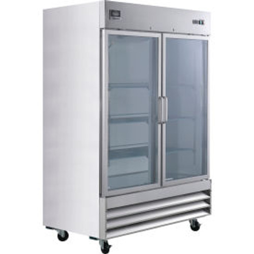 Nexel Reach In Freezer, 2 Glass Doors, 47 Cu. Ft.