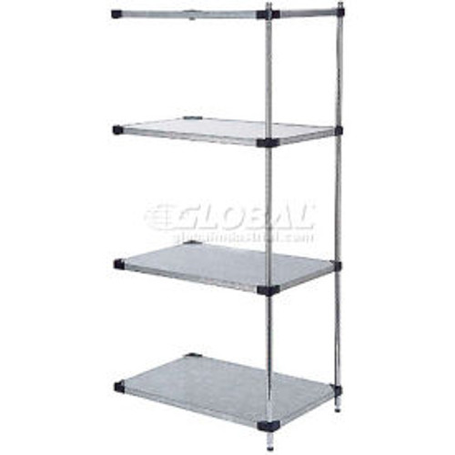 Nexel Galvanized Steel, 5 Tier, Solid Shelving Add-On Unit, 48"Wx18"Dx74"H