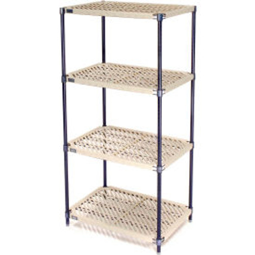 Nexel, Nexelite, 4 Tier, Vented Plastic Mat Shelving Unit, 36"W x 21"D x 63"H