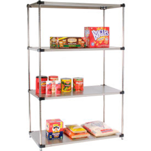 Nexel Solid Stainless Steel, 4 Tier, Starter Unit, 48"W x 24"D x 74"H