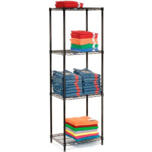 Nexel Black Epoxy, 5 Tier, Wire Shelving Starter Unit, 30"W x 21"D x 63"H