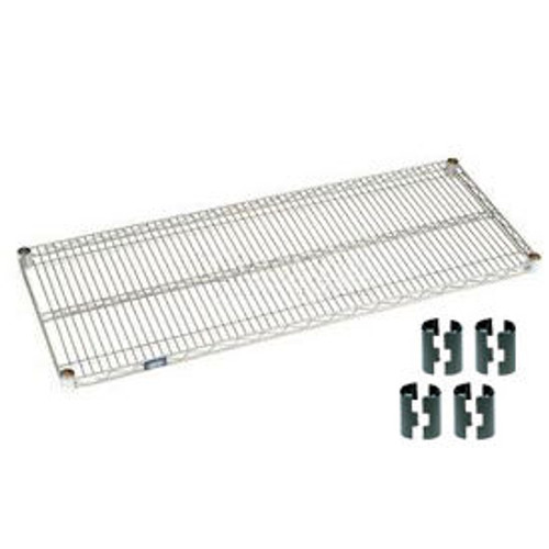 Nexelate Silver Epoxy Wire Shelf 60 x 18 with Clips