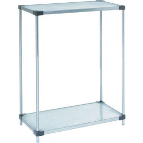 Nexel 2 Shelf, Galvanized Steel Solid Shelving Unit, Starter, 36W x 24D x 34H