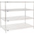 Nexel 4 Shelf, Chrome Wire Shelving Unit, Starter, 72"W x 36"D x 63"H