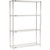 Nexel 4 Shelf, Chrome Wire Shelving Unit, Starter, 48"W x 14"D x 74"H