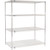 Nexel 4 Shelf, Chrome Wire Shelving Unit, Starter, 72"W x 36"D x 74"H