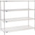 Nexel 4 Shelf, Chrome Wire Shelving Unit, Starter, 72"W x 24"D x 54"H