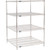 Nexel 4 Shelf, Chrome Wire Shelving Unit, Starter, 36"W x 36"D x 54"H