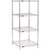 Nexel 4 Shelf, Chrome Wire Shelving Unit, Starter, 24"W x 24"D x 63"H